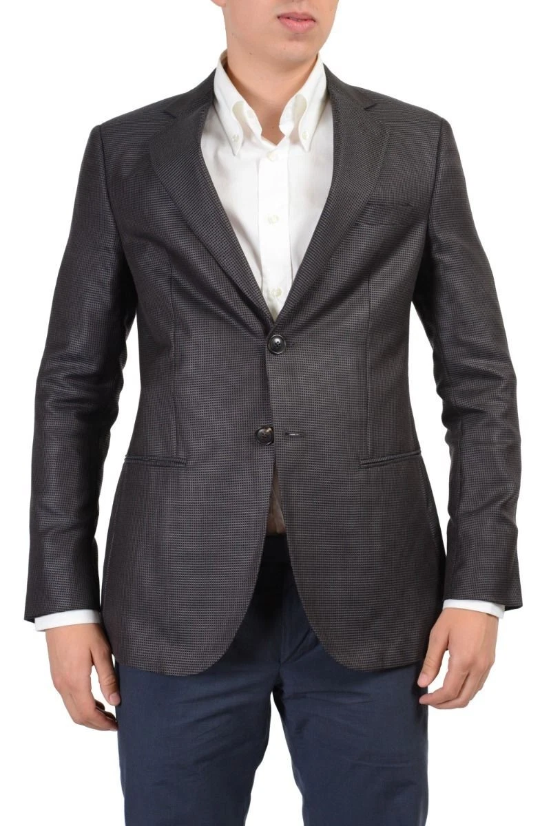 Giorgio Armani — Giorgio Armani "Presidential" Silk Wool Multi-Color Checkered Blazer Sz 38 40 42