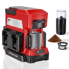 Cordless Coffee Maker for Milwaukee M18 18V Battery, Portable Drip Coffee Mak...