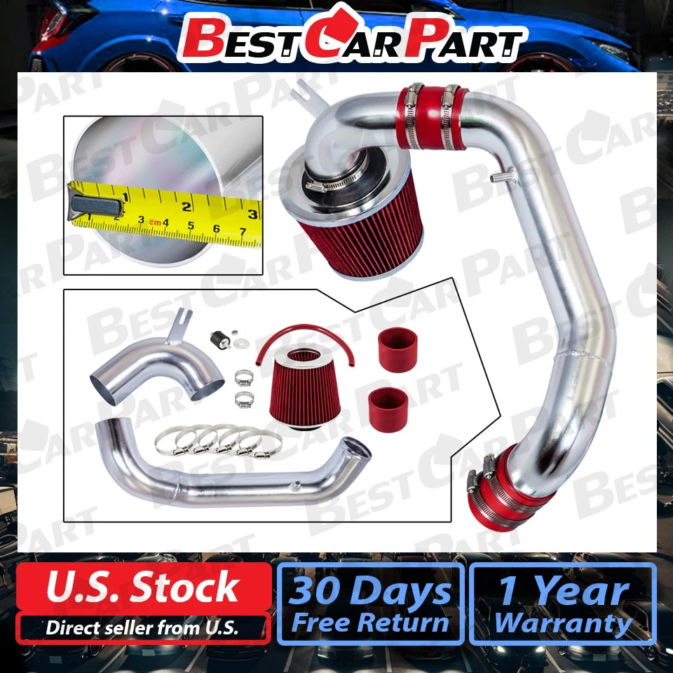 Kit de admisión de aire frío de carreras 2,0 L L4 Dodge Neon 1995-1999 rojo BCP Foto 2 de 4