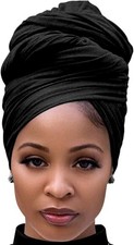 Harewom African Head Wraps for Black Women Turban Jersey Hair Scarf 71"x32"