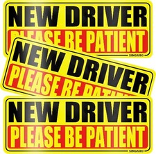 New Driver Magnet for Car, 3-Piece Reflective Magnetic Safet Color: New Driver