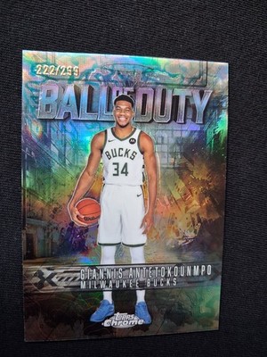 2025 Topps Chrome - Giannis Antetokounmpo - BALL OF DUTY AQUA #'d /299 - Bucks