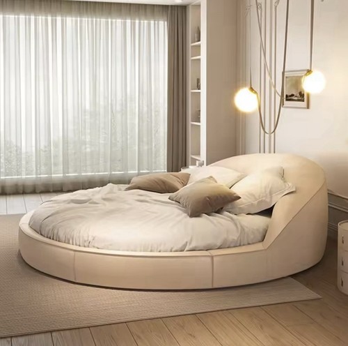 PRESALE Italian Minimalist Aesthetics Round Bed Light Luxury Cream - Picture 5 of 7