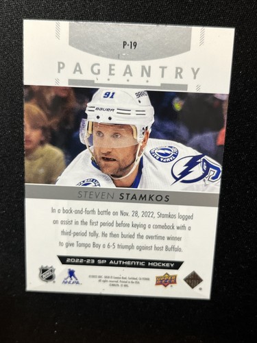 22-23 UD SP Authentic Hockey Pageantry P-19 Steven Stamkos - Picture 2 of 2