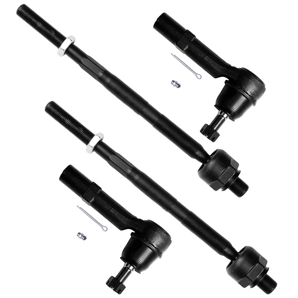 For 2009-2017 Chevrolet Traverse GMC Acadia 4x Inner Outer Tie Rod End Links - Image 3 of 4