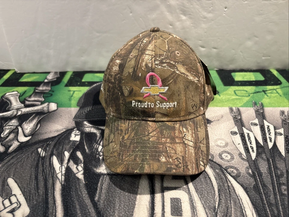 Chevrolet Realtree Xtra Camo Proud to Support Pink Ribbon Baseball Hat, New - Image 3 of 4