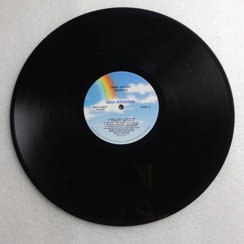 Andy Taylor Thunder LP Vinyl Album Record Rock Pop - Image 3 of 4