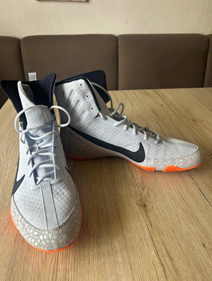 Nike Machomai 3 SE Herren Boxschuhe High Top Schnürung Weiß/Schwarz/Orange 49