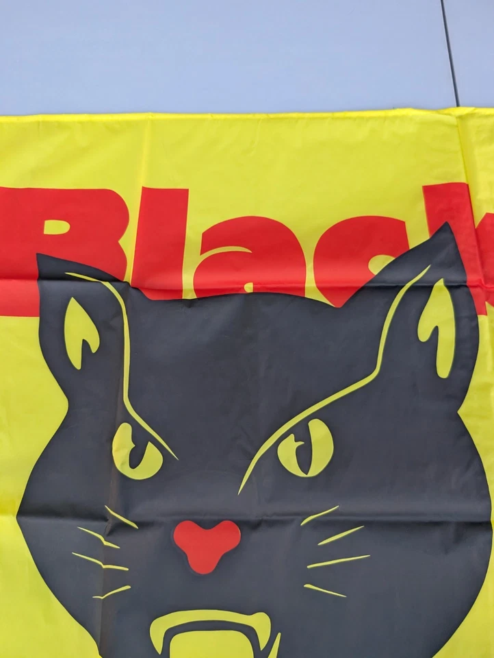 Black Cat Fireworks vendido aquí auténtica bandera publicitaria de distribuidor 5'x3' Foto 4 de 4