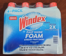 4 Windex Fast Shine Foam Streak Free Glass Cl...