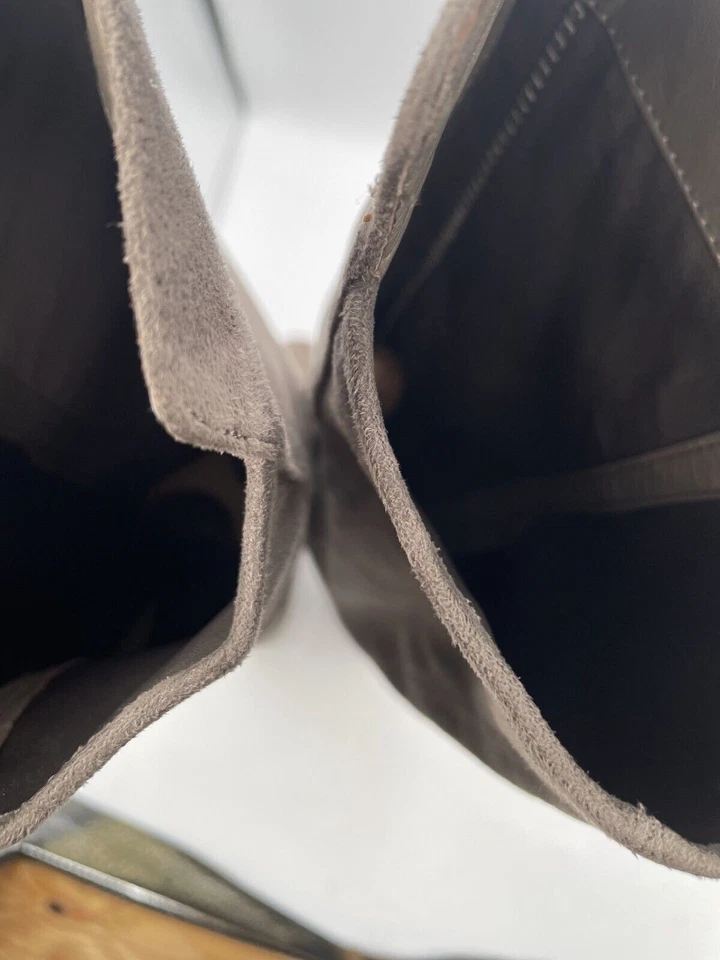 Bota hasta la rodilla Nine West Kerianna para mujer talla 6,5 beige gamuza tacón ancho punta redonda Foto 4 de 4