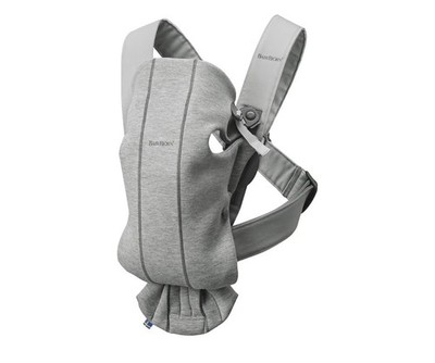BabyBjörn Babytrage Mini, 3D-Jersey, Hellgrau 0-1 Jahre | 3,2-11kg