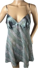 NWT Victoria  s Secret Green Reptile Print Slip Dress Chemise Lingerie Size Small