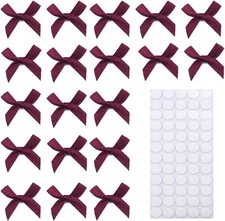 60 pcs 1.7" Mini Burgundy Ribbon Bows Decor – Small DIY Satin Bows for Crafts