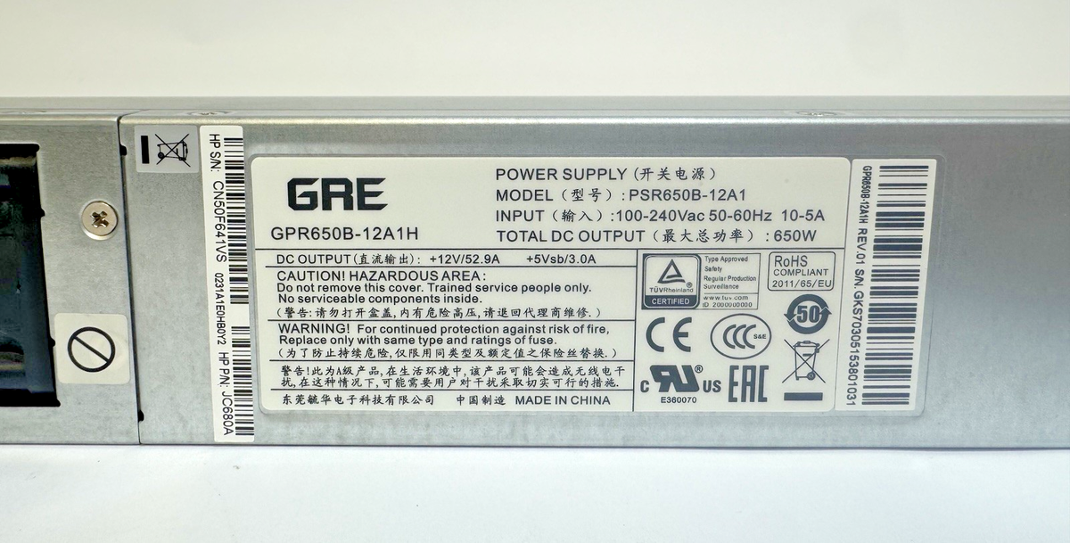 PSR650B-12A1 650W Redundant Server Power Supply Module PSU | eBay