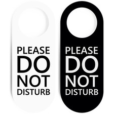 Do Not Disturb Door Hanger Sign 2 Pack Black  White Double Sided Please Do...