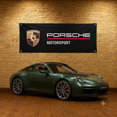 Porsche Motorsport Decors Banner, 71x24 in Polyester Design For Fans Gift