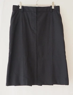 LOUIS VUITTON Jupe Mi-longue À Volants En Laine Noire Femme Taille 38 - Photo 1/3