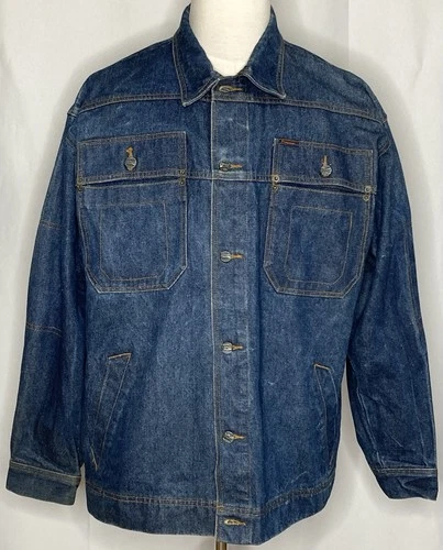 ProPain Competitive Equip Jean Jacket Mens XL Denim Button Collared Hip Hop Blue - product listing photo