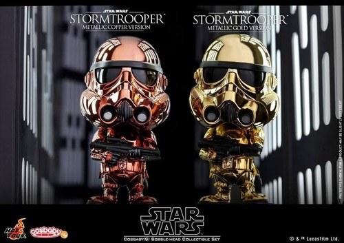 Hot Toys Cosbaby Star Wars Metallic Stormtrooper Gold And Copper Figure - Picture 2 of 2