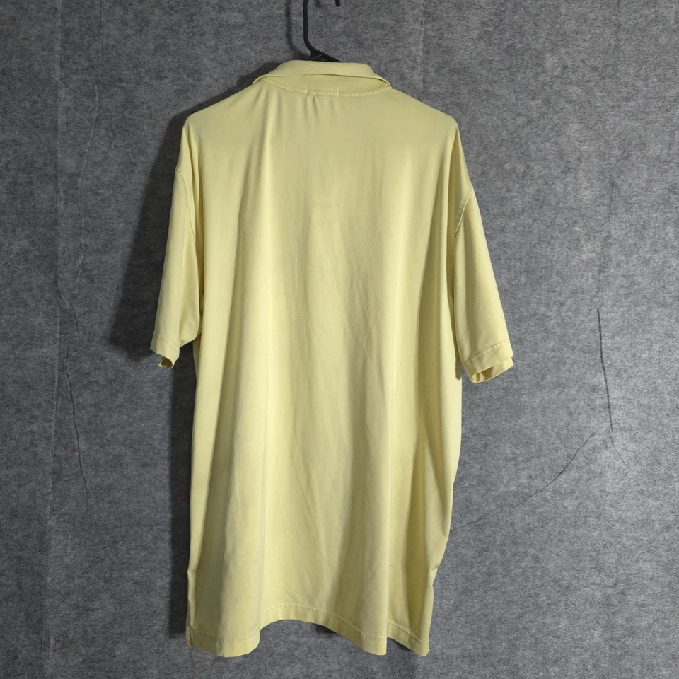 Polo de golf Peter Millar Summer Comfort para hombre L amarillo ondulado logotipo rendimiento Foto 2 de 4