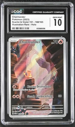 Pokemon Charmander 168/165 Holo ENGLISH Scarlet Violet 151 - CGC 10