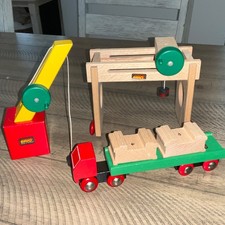 VINTAGE BRIO 33327 33323 33524 HARBOR SET GANTRY CRANE, HAULER TRUCK, CRANE