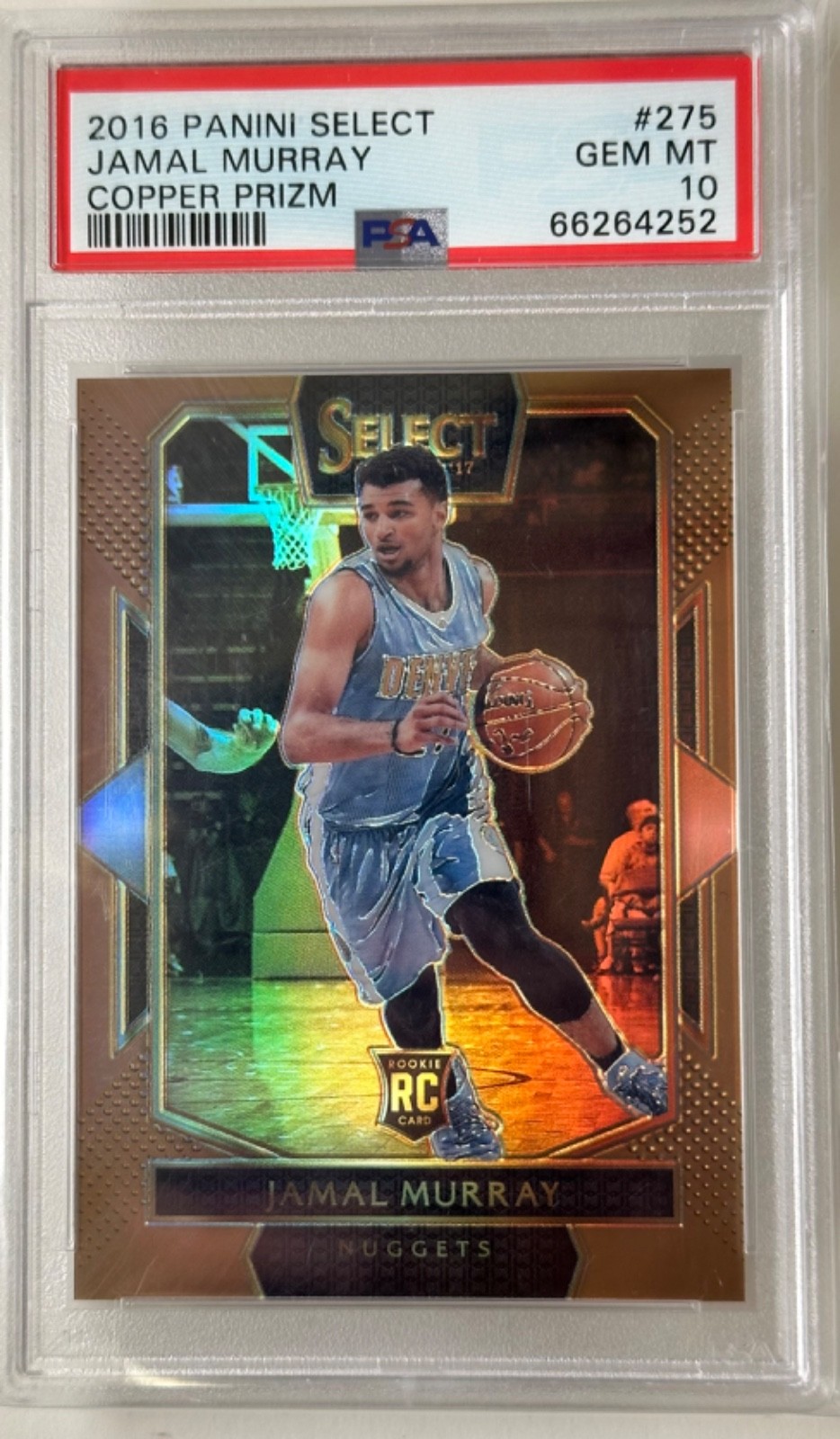 2016-17 Panini Select Courtside Jamal Murray #275 Copper Prizm /49 Rookie PSA 10