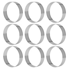 9 Pack Round Tart Mousse Rings Stainless Steel Heat Perforated