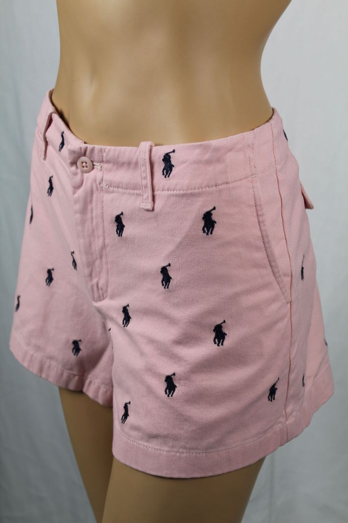 Ralph Lauren Sport PANTALONCINO ROSA BLU NAVY PONY LOGO PONY NUOVO CON ETICHETTE 6