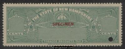 new hampshire tobacco tax NEW HAMPSHIRE Tobacco Revenue NH T14Sa no denomination, red SPECIMEN ovpt.