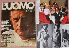 L’UOMO VOGUE 1972 - KIRK DOUGLAS Cover Murray Head VALENTINO YSL Mens Fashion