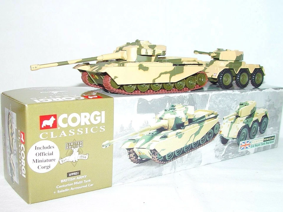 Corgi Classics 1:60 British Army CENTURION TANK +SALADIN ARMOURED CAR Set MIB`98 - Image 4 of 4