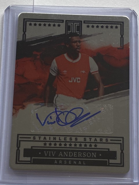 Panini impeccable Soccer Viv Anderson Stainless Stars Autograph Arsenal 19/25