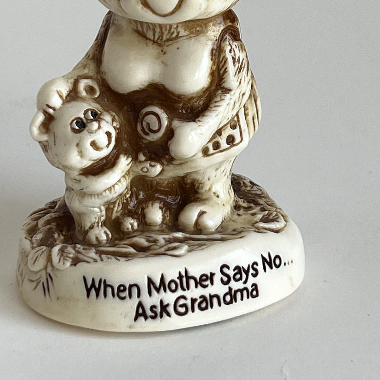 VTG 1976 Russ Berrie & Co When Mother Says No... Ask Grandma Figurine