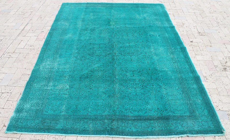 Alfombra Turca 77"x109" Tejida a Mano, Sobreteñida, Alfombra Anatolia, 196x278cm, Foto 2 de 4