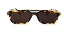 New Club LA 9002 Men's Women's Black Rectangular European Sunglasses 1990s Italy