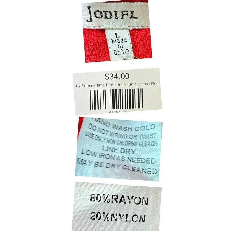 JODIFL 女式 L 码全新带标签红色条纹束腰连衣裙圆领游泳遮瑕 — 第 4/4 张图片