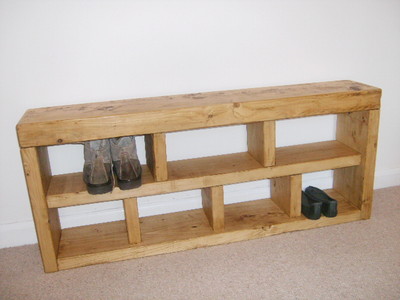Shoe Rack, Hall Bench, Storage Seat, Handmade, Solid Chunky Rustic Pine,  Wood