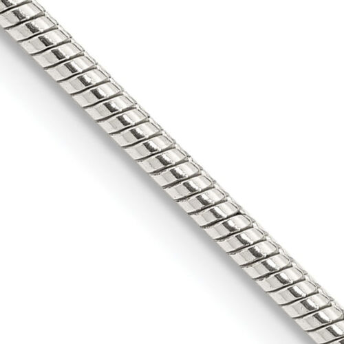2mm Sterling Silver, Round Solid Snake Chain Necklace - Picture 1 of 44