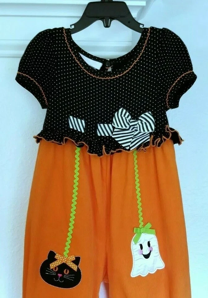 Mono Bonnie Bebé Niña Festivo Halloween/Otoño Manga Corta Globo-Talla-24M Foto 2 de 4