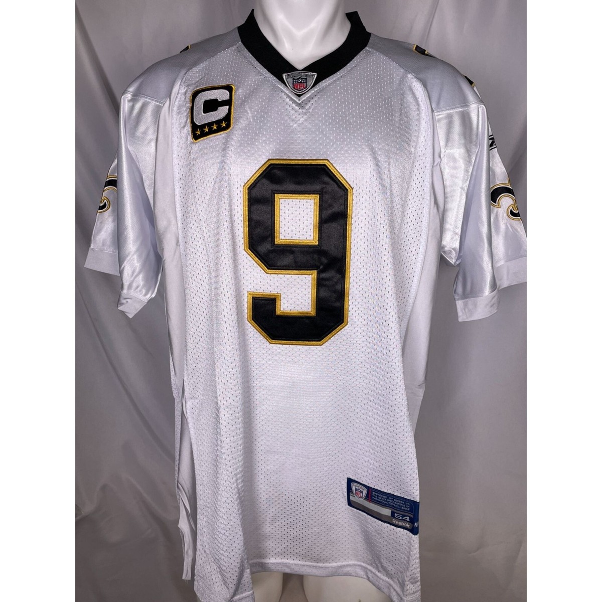 Drew Brees #9 New Orleans Saints White Jersey w Captain's Patch