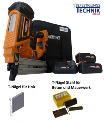 Freeman Akku T-Nagler LDST64 18-64mm 2x4,0Ah Betonnagler für 2,2 T-Nägel Prebena