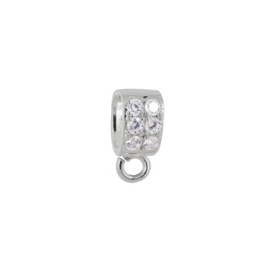 Sterling Silver CZ Pendant Bail Connector with Open Loop #97056