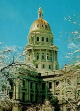 Colorado State Capitol Winter Denver Colorado Postcard Dexter Press Sanborn