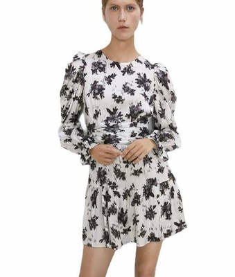 zara white pleated dress