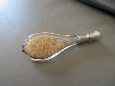 ancien flacon à sel en cristal et bouchon argent 10.7 cm - Photo 1/4