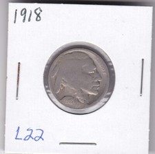 1918 Buffalo Nickel Acid Dated L22