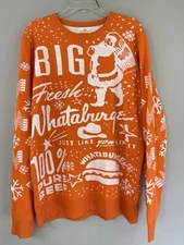 Whataburger Christmas Sweater Pullover Adult Large Santa Clause Holiday Crewneck