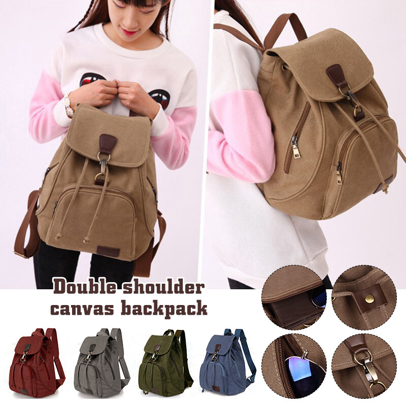 beautywill vintage canvas backpack rucksack unisex for school travel hiking AUGUR High Capacity its perfect for all your adventures HuaChen Vintage Heavy Duty Canvas